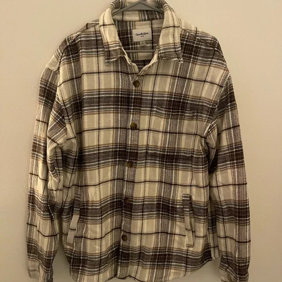 Goodfellow & Co Brown and White Lightweight Shirt Jacket - Picture 2 of 4